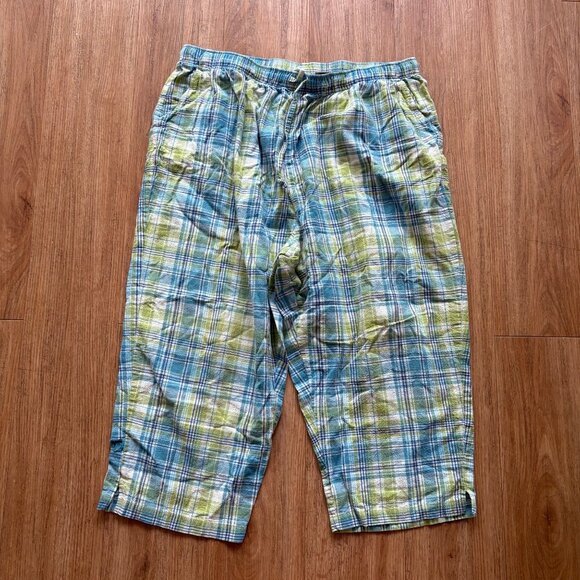 Jane Ashley Mid Rise Casual Lifestyle Crop Pants Plaid Women’s Size 2x - Picture 2 of 7